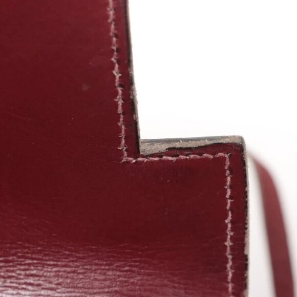 Hermes Kelly 35 Le Tournay Leather Handbag Rouge H - Picture 12 of 14